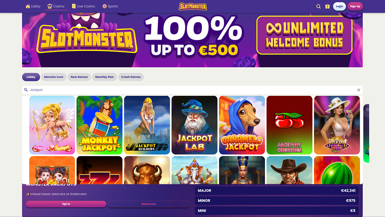Slot Monster Casino — Jackpot games
