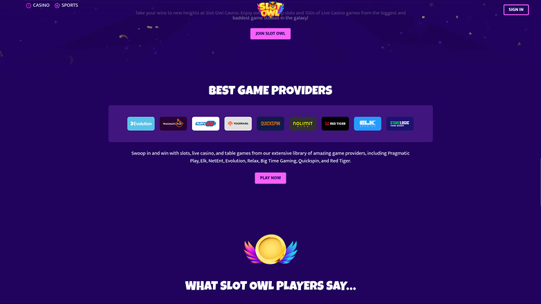 Slot Owl Casino — Games by studio