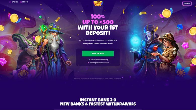Slot Owl Casino — Homepage