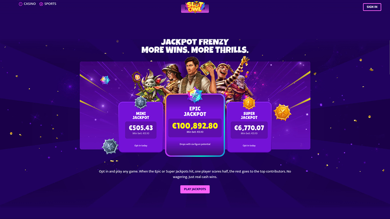 Slot Owl Casino — Jackpot games