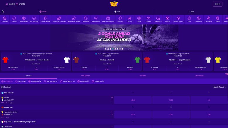 Slot Owl Casino — Sportsbook