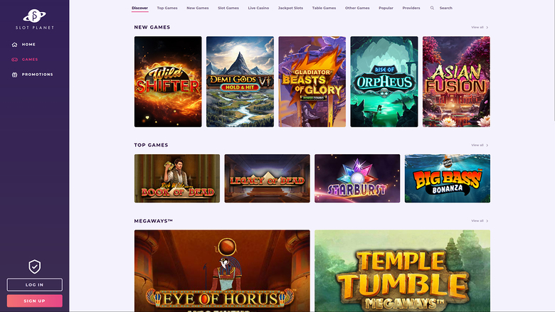 Slot Planet Casino — Games lobby