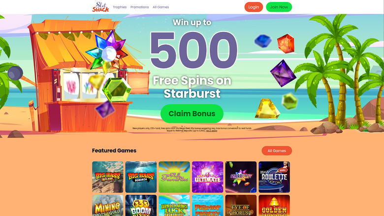 Slot Shack Casino — Homepage