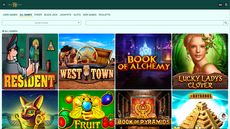 Slot78 Casino — Games lobby