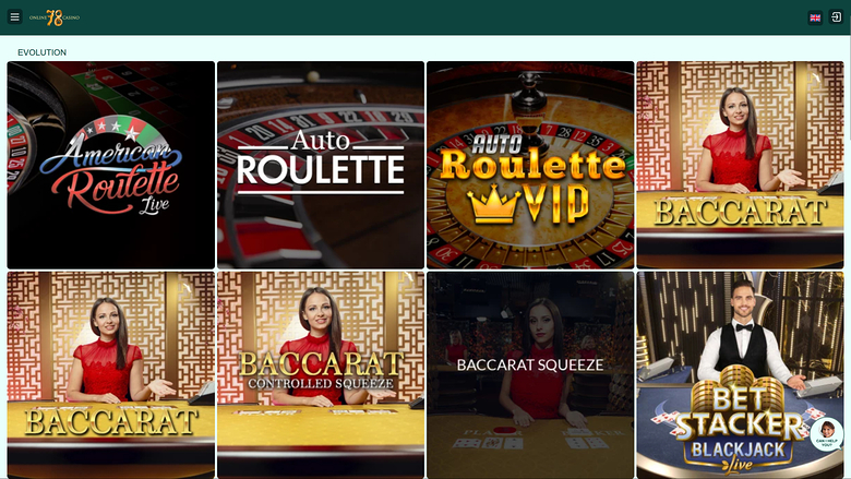 Slot78 Casino — Live dealer lobby