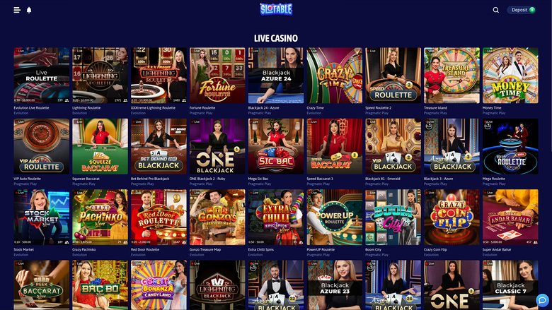 Slotable — Live dealer lobby