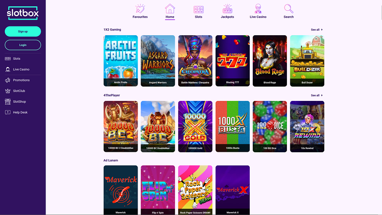 Slotbox Casino — Games by studio
