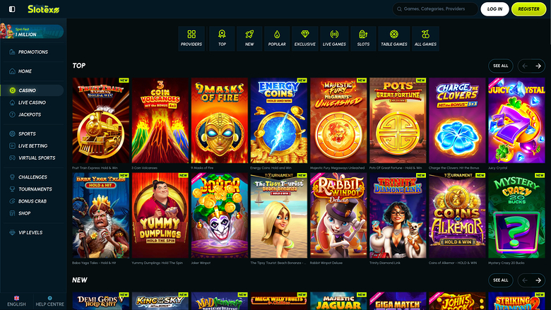 Slotexo Casino — Games lobby