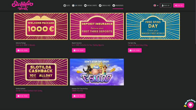 Slotilda World Casino — Promotions page