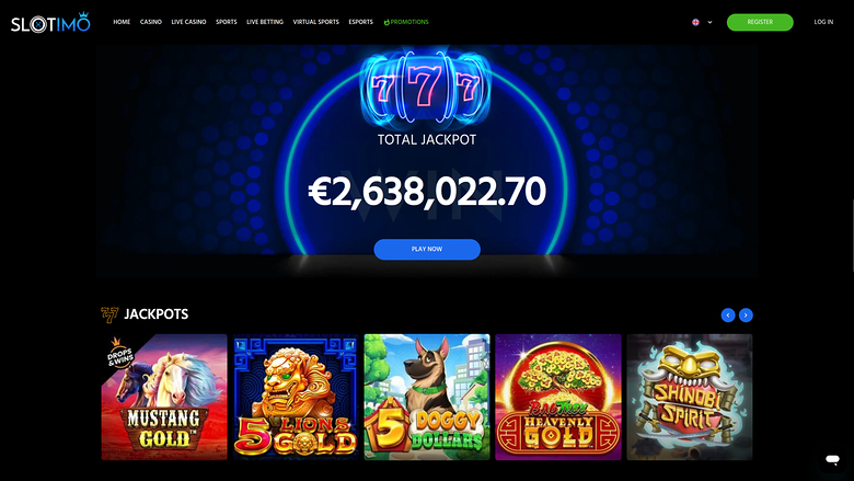 Slotimo Casino — Jackpot games