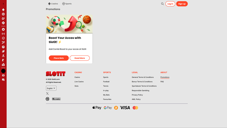 Slotit Casino — Promotions page