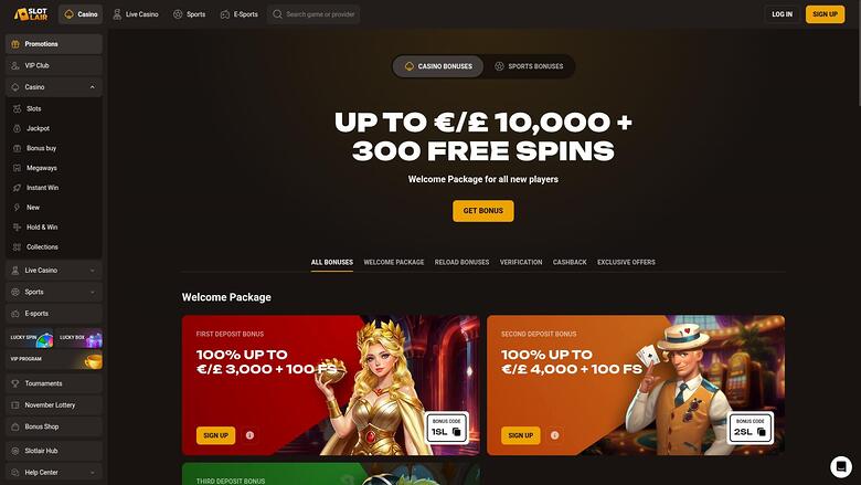 SlotLair Casino — Promotions page