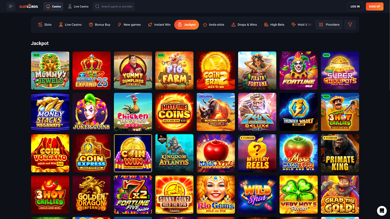 SlotLords Casino — Jackpot games