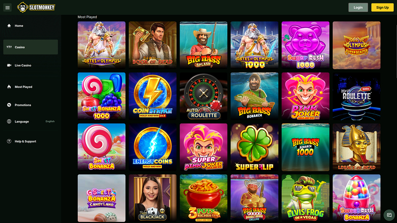 SlotMonkey Casino — Games lobby