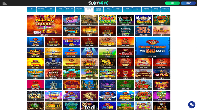 Slotnite Casino — Jackpot games
