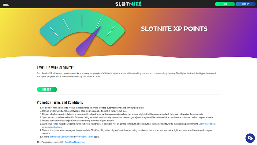 Slotnite Casino — VIP section