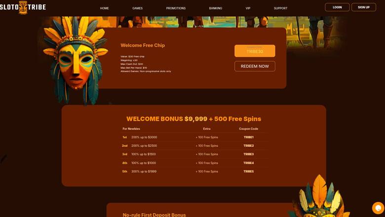 SlotoTribe Casino — Promotions page