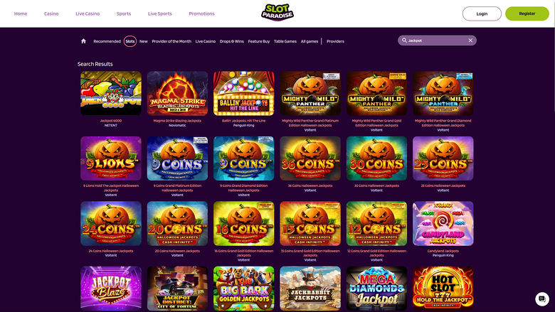 SlotParadise Casino — Jackpot games