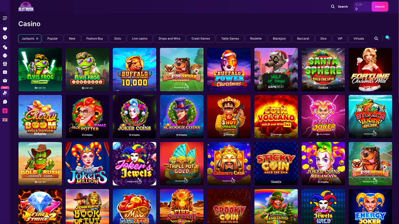 SlotRush Casino — Jackpot games
