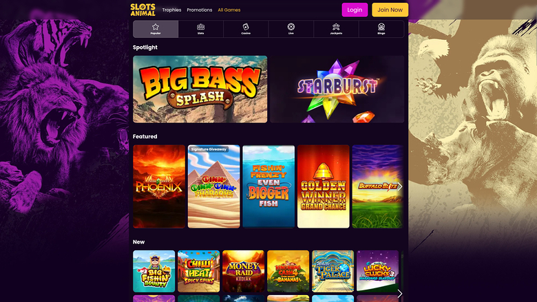 Slots Animal — Games lobby