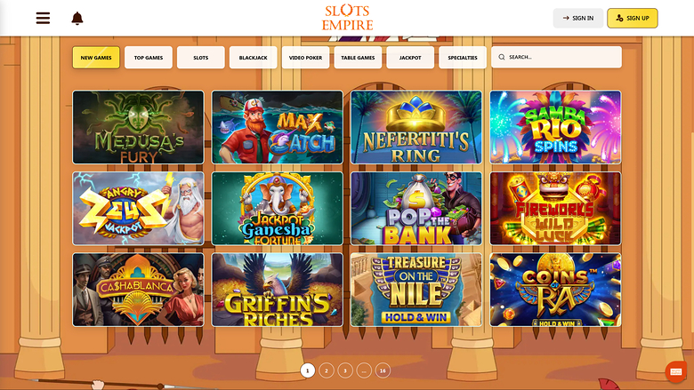 Slots Empire Casino — Games lobby