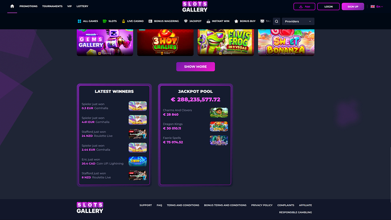 Slots Gallery Casino — Jackpot games