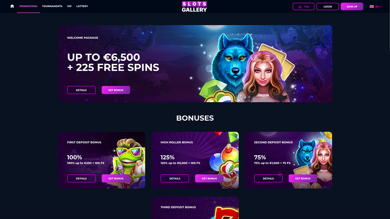 Slots Gallery Casino — Promotions page