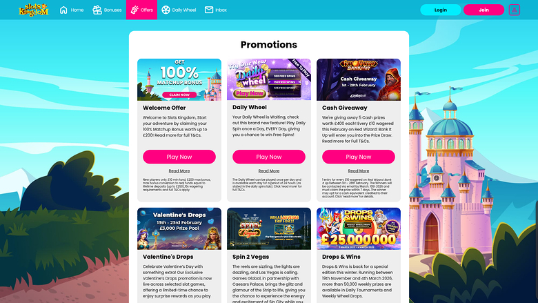 Slots Kingdom Casino — Promotions page