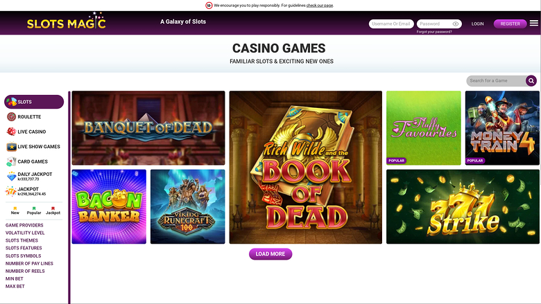Slots Magic Casino — Games lobby