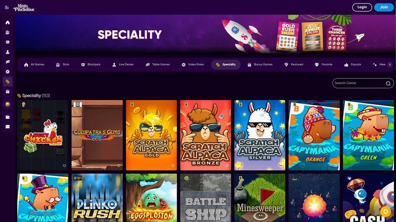 Slots Paradise Casino — Games lobby