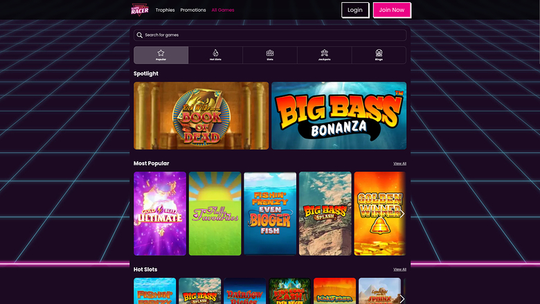 Slots Racer — Games lobby