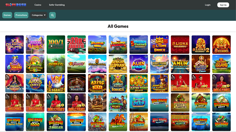 Slots Rush Casino — Games lobby