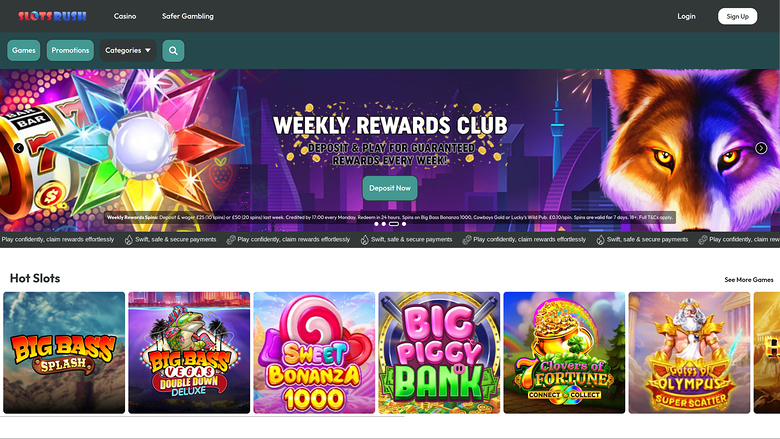 Slots Rush Casino — Homepage