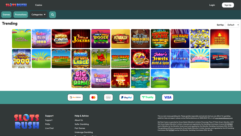 Slots Rush Casino — Games lobby
