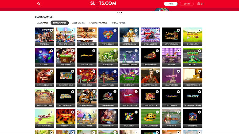 Slots.com Casino — Games lobby