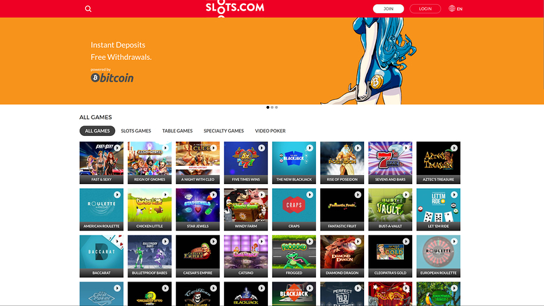 Slots.com Casino — Homepage