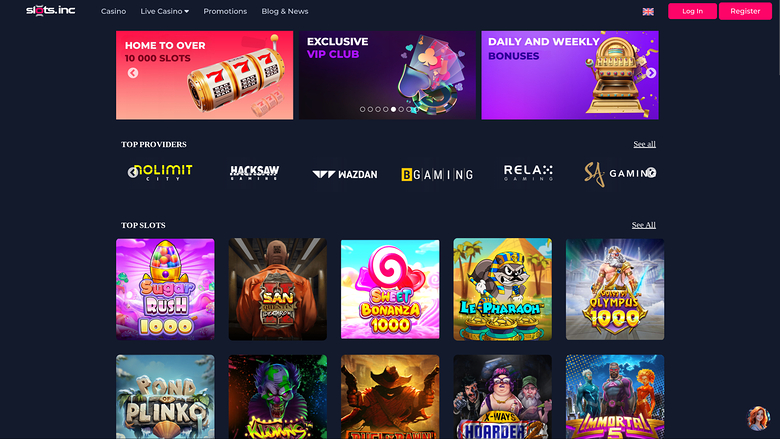 Slots.inc Casino — Homepage