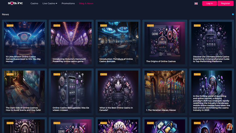 Slots.inc Casino — News