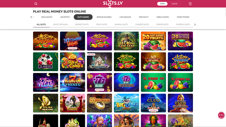 Slots.lv Casino — Games lobby