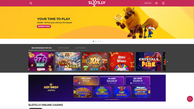 Slots.lv Casino — Homepage