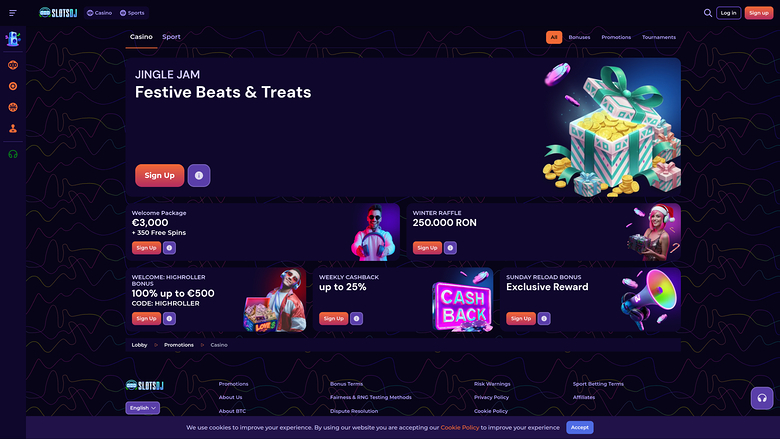 SlotsDj Casino — Promotions page