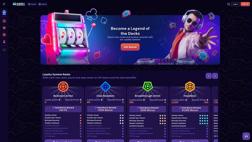 SlotsDj Casino — VIP section