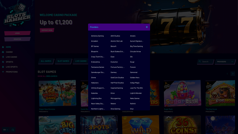 SlotsHammer Casino — Games by studio