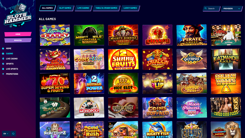 SlotsHammer Casino — Games lobby