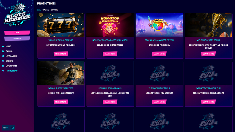 SlotsHammer Casino — Promotions page