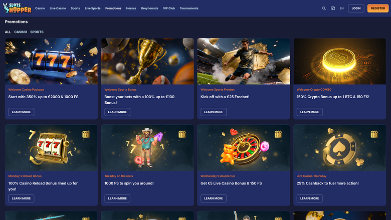 SlotsHopper Casino — Promotions page
