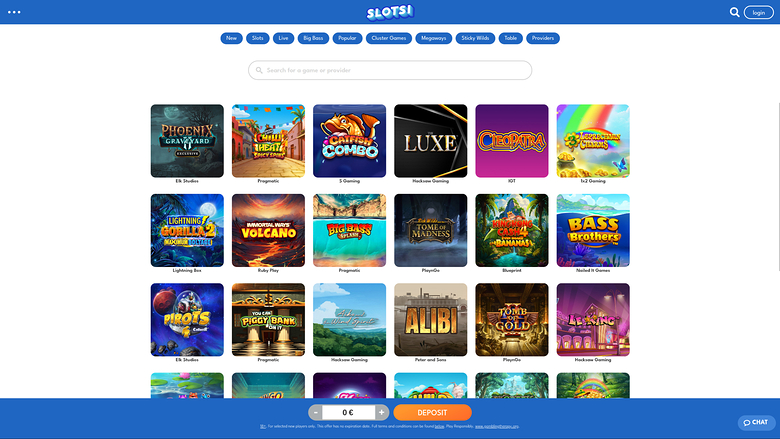 Slotsi Casino — Games lobby