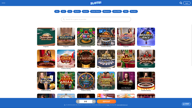 Slotsi Casino — Live dealer lobby