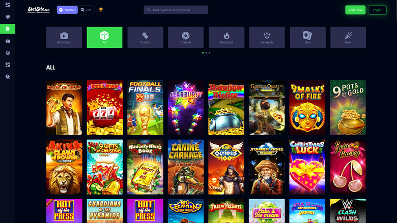 SlotSite.com Casino — Games lobby