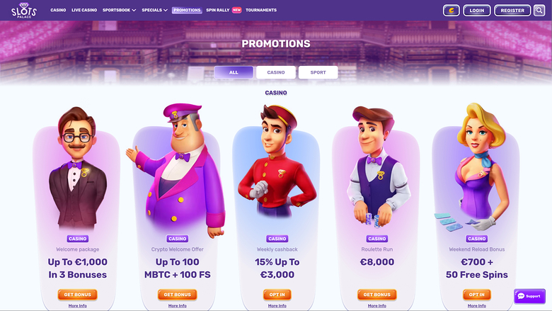 SlotsPalace Casino — Promotions page